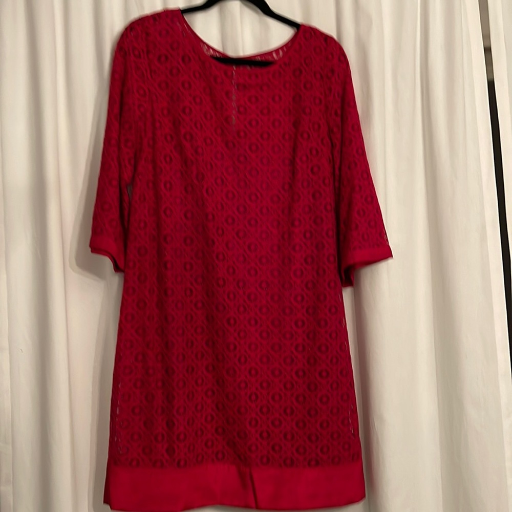 Laundry red lace dress with liner
